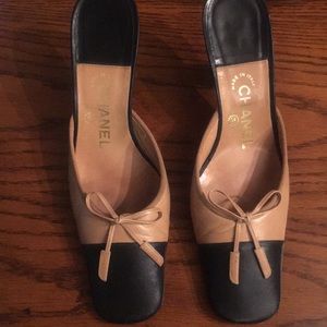 Chanel two tone slides